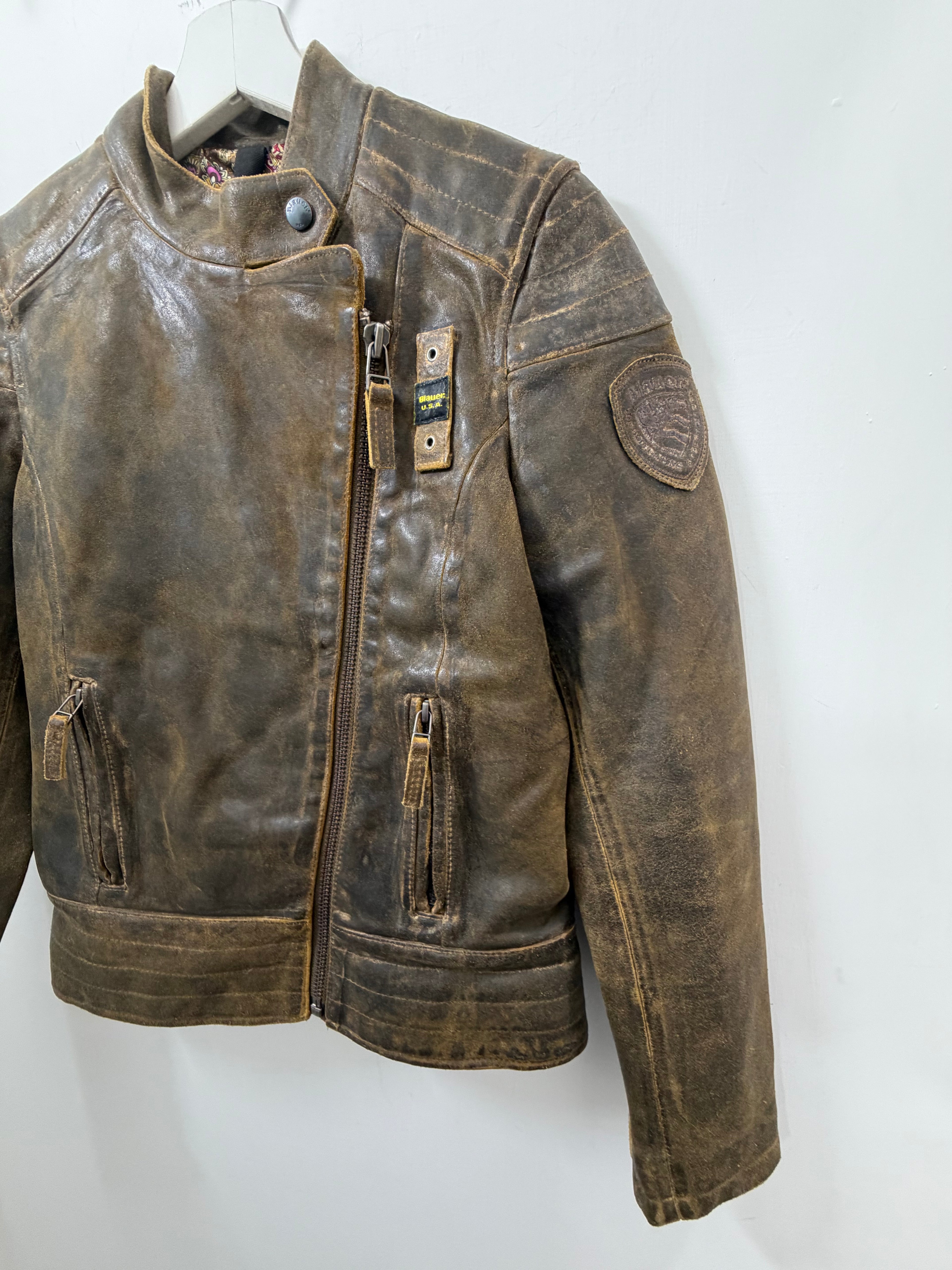 Giacca in pelle blauer #0050